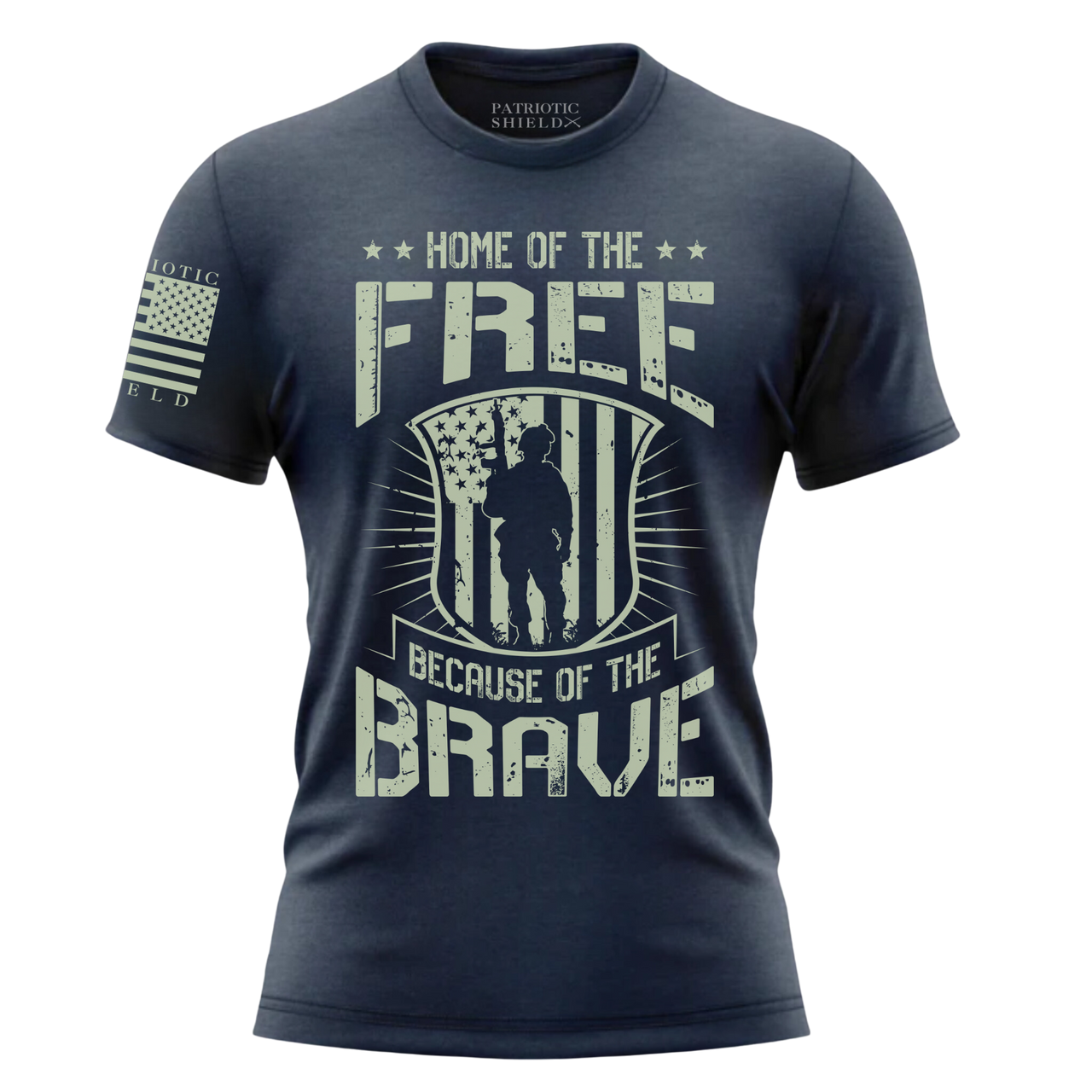 Inspirational Brave Freedom T-Shirt for our modern warriors. Navy