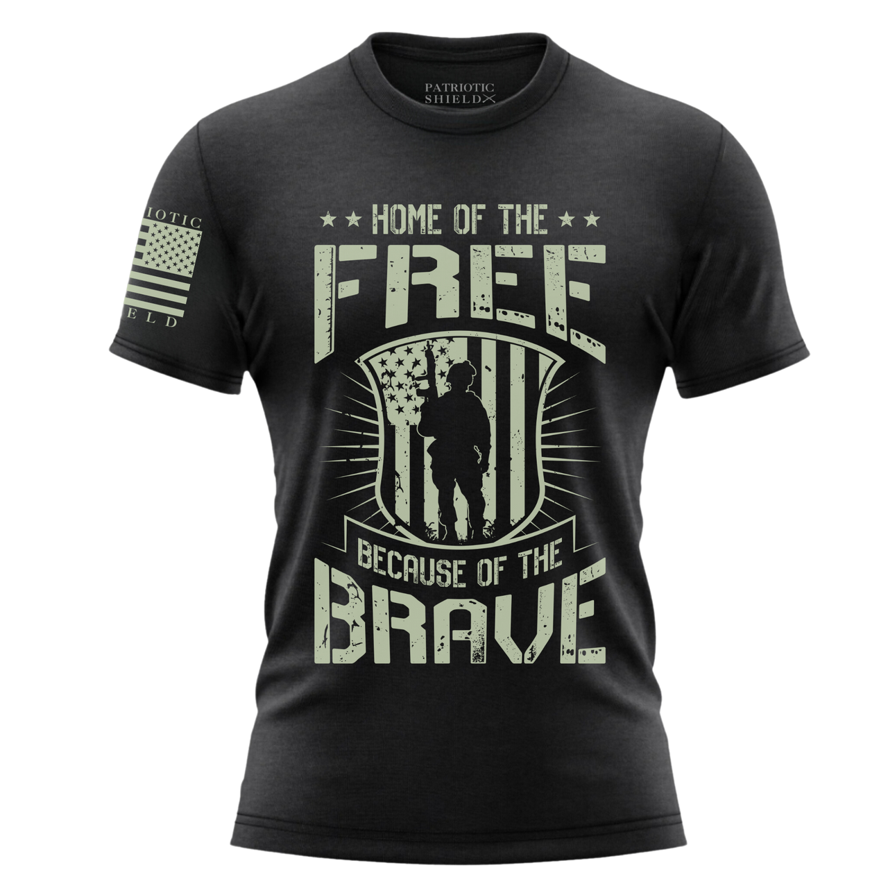 Brave Freedom T-Shirt - Showcasing bold pride in our soldiers. Black