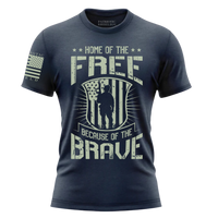 Thumbnail for Inspirational Brave Freedom T-Shirt for our modern warriors. Navy