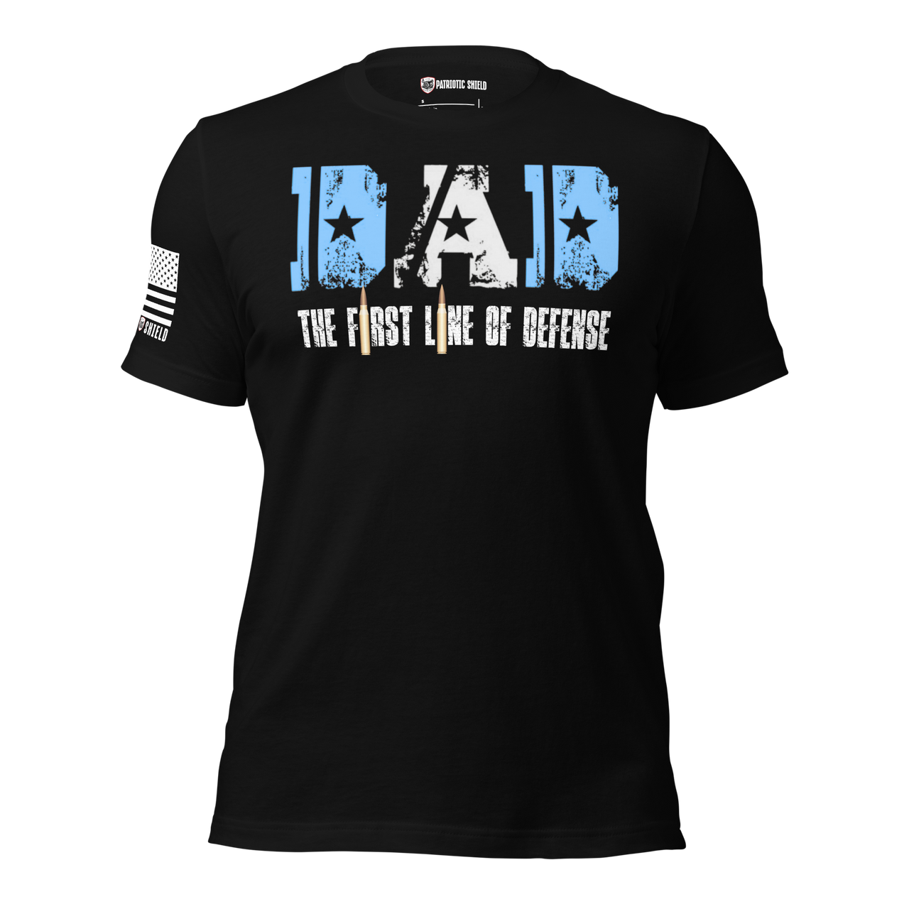 Protective father patriotic style t-shirt. back