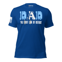 Masculine protector dad graphic t-shirt for american patriots. true royal