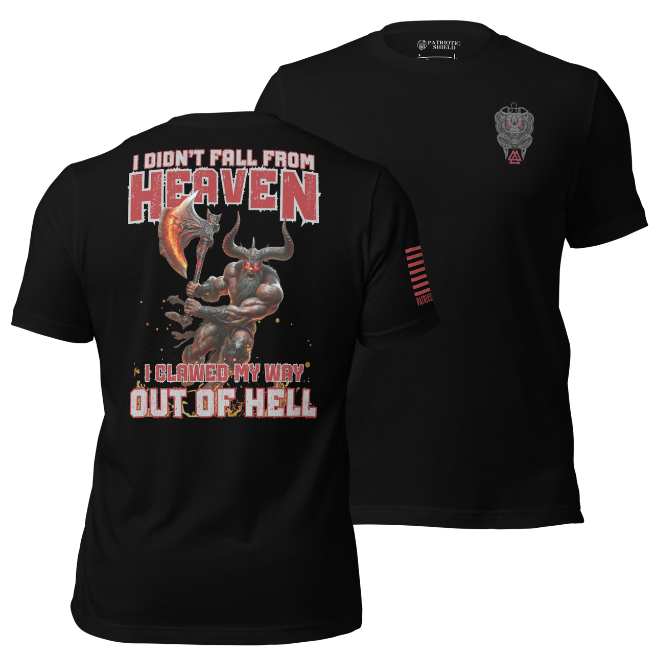 Men’s and Women’s Clawed My Way Out Bold Viking warrior Tee