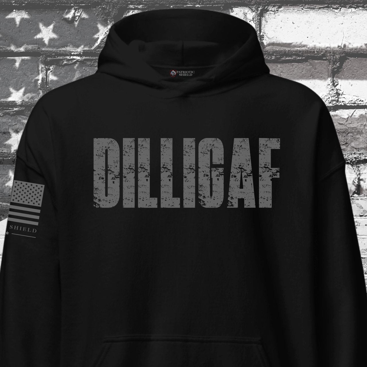 Defiant Blue Collar Warrior Hoodie American Flag Style