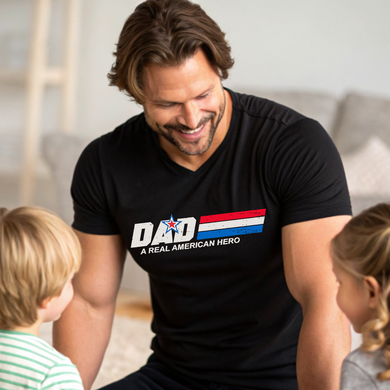 Best Gift for Dad - Patriotic T-Shirt Honoring Father's, the real American Heroes