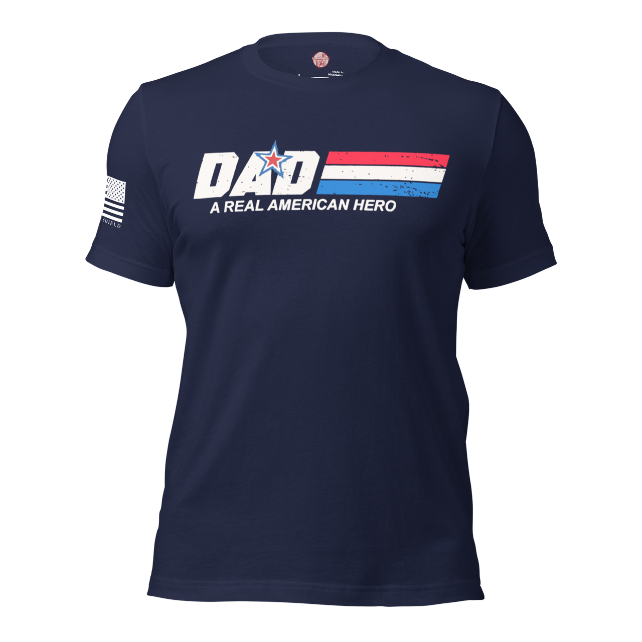 Veteran-Family Owned Brand T-Shirt - Honoring Strong American Fathers. Navy