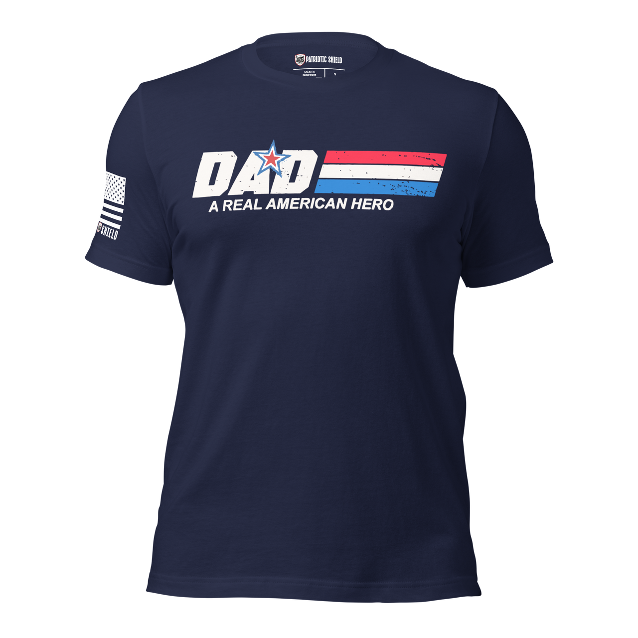 Veteran-Family Owned Brand T-Shirt - Honoring Strong American Fathers. Navy