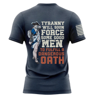 Thumbnail for American Pride T-Shirt - A Warning to Those Who Threaten Liberty. Navy Blue