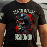 Thumbnail for Patriotic Death Before Dishonor T-Shirt for fearless warriors.