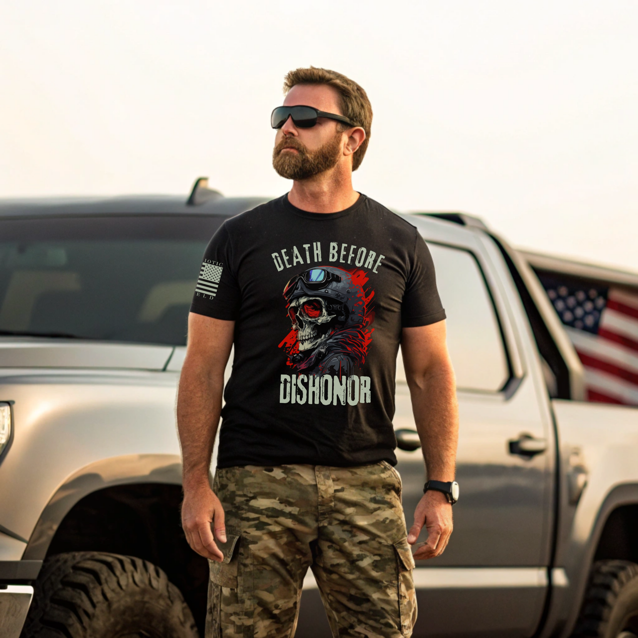 Bold Death Before Dishonor T-Shirt for courageous patriots.