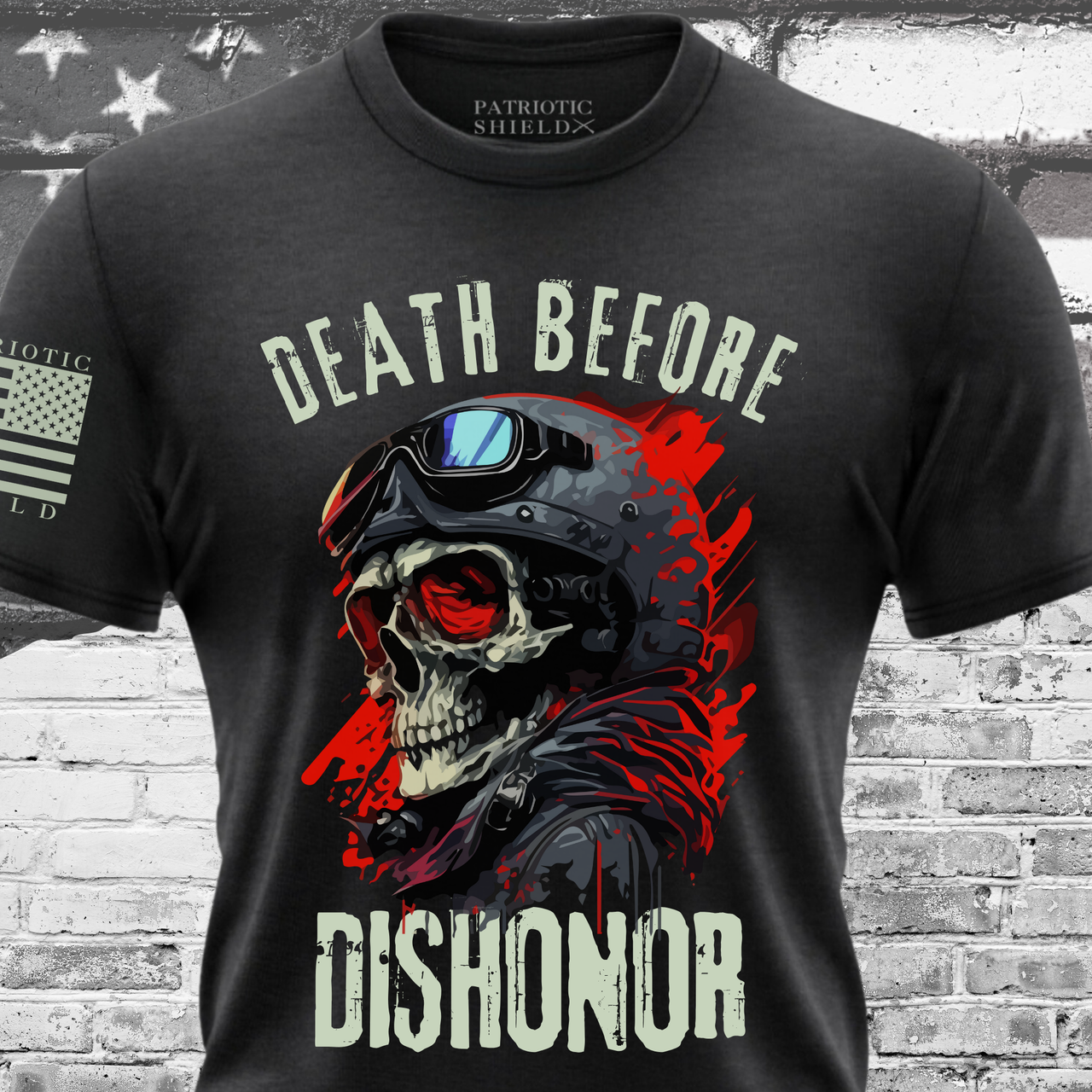 Death Before Dishonor T-Shirt - Patriotic apparel for honor-driven military warriors.