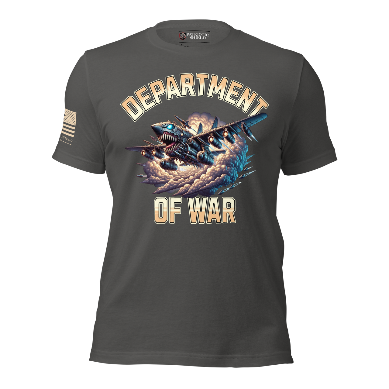 Department of War Graphic Tee, Veteran Family Owned Brand for the US military . asphalt