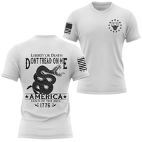 Thumbnail for Bold Don’t Tread on Me T-Shirt showcasing American attitude.