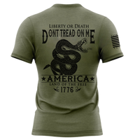 Thumbnail for Iconic Don’t Tread on Me T-Shirt representing American pride. Military green