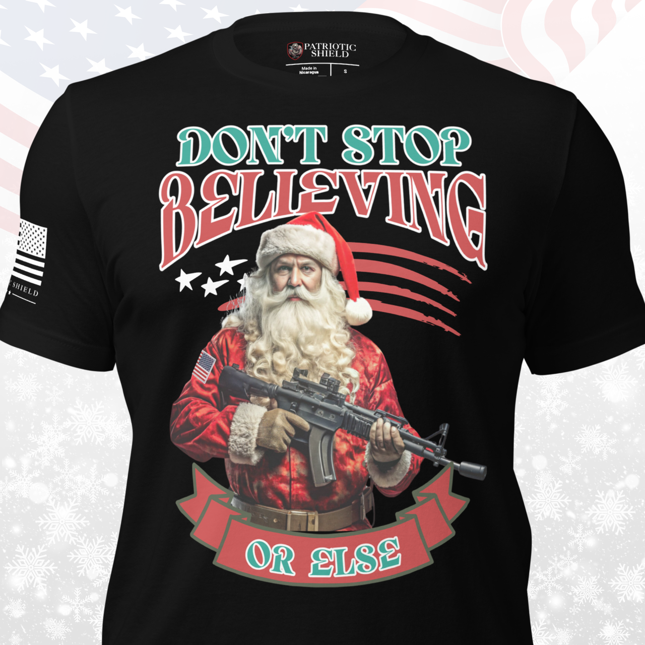 Don’t Stop Believing patriotic Christmas shirt for men and women