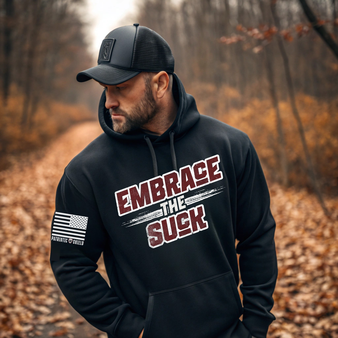 Gritty Military Inspired Hoodie for American Patriots