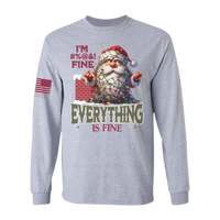 funny-santa-long-sleeve-christmas-shirt-everything-is-fine. sport grey