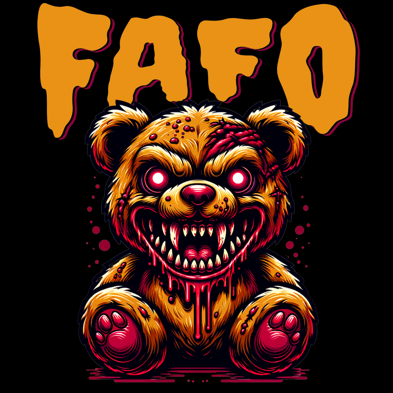 FAFO graphic tee with horror teddy bear