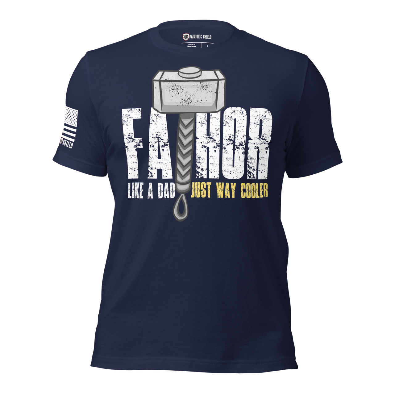FaThor Shirt – Norse Mythology & Patriotic Mashup. navy