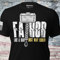 FaThor T-Shirt – Funny Patriotic Superhero Dad Shirt
