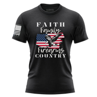 Thumbnail for Faith, Family, Firearms, and Country T-Shirt