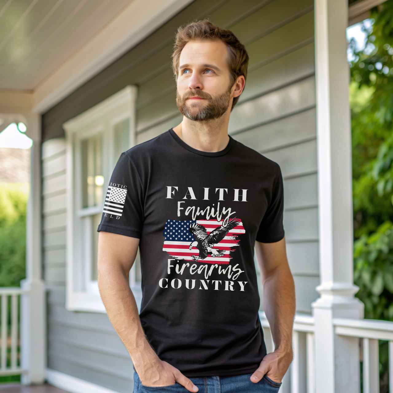 Faith, Family, Firearms, and Country T-Shirt