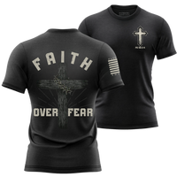 Thumbnail for Faith Over Fear Shirt - Christian Message with American Pride