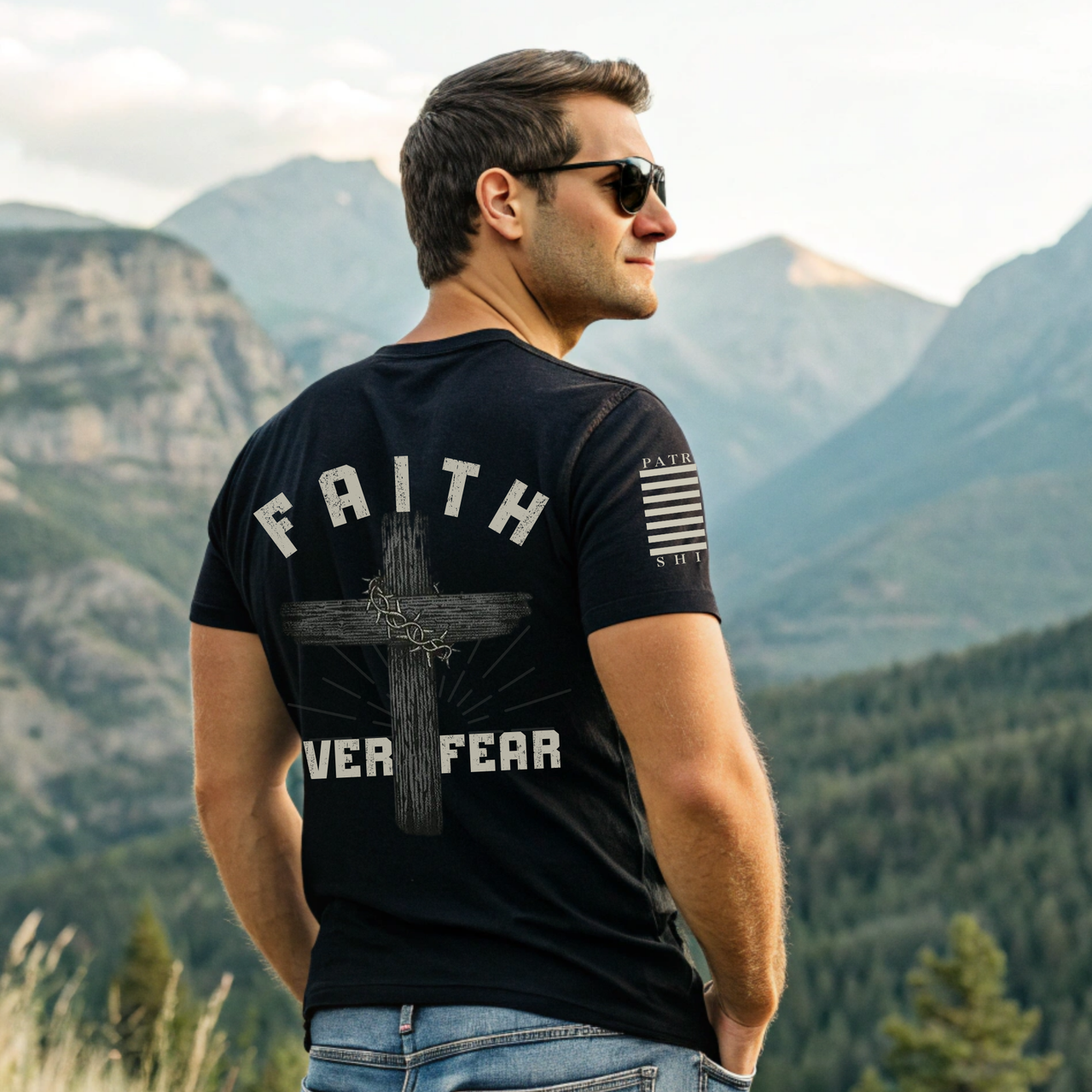 Christian T-Shirt - Bold Faith Over Fear Statement Tee