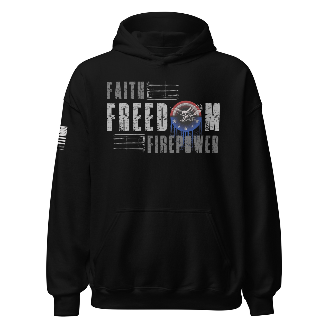 Patriotic Hoodie for Men and Women Faith Freedom Firepower