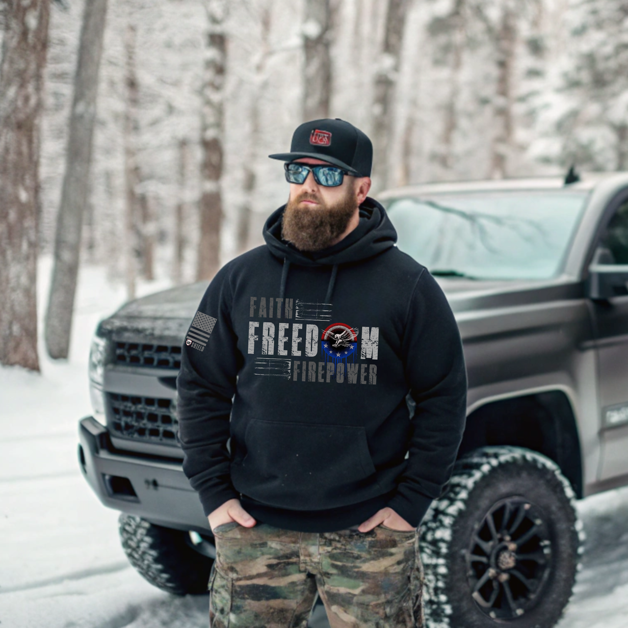 Tough Patriotic Hoodie for Warriors Who Defend Liberty and Faith