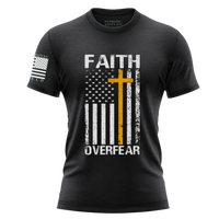 Thumbnail for Comfortable and stylish Faith Over Fear T-shirt for women. Black