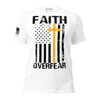 Thumbnail for Empowering Faith Over Fear T-shirt for patriotic women of faith.White