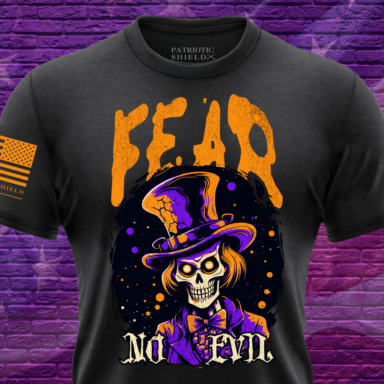 fear no evil halloween patriotic t-shirt
