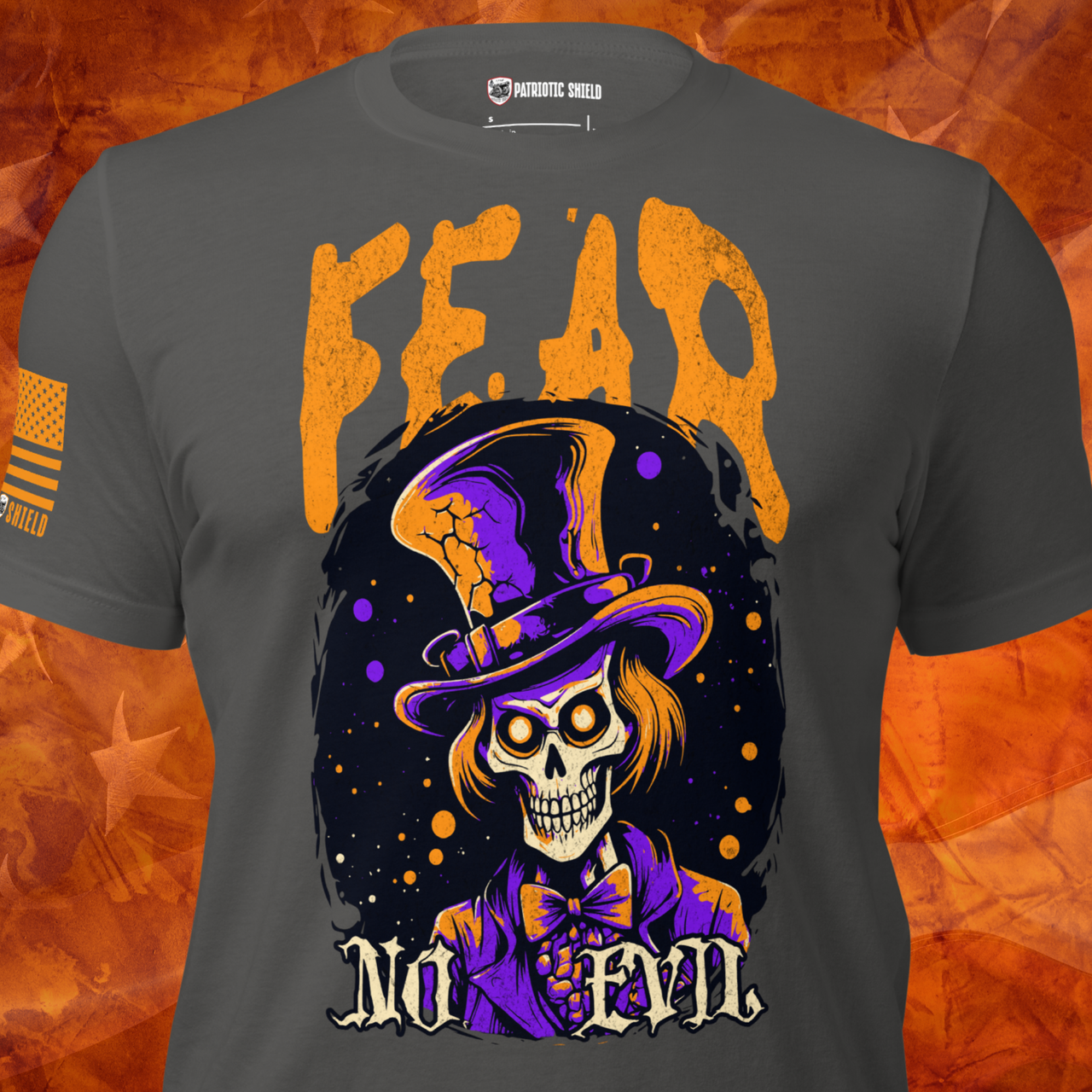 fear no evil halloween patriotic t-shirt