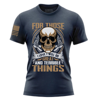 Thumbnail for Bold Feel the Wrath T-Shirt for proud American patriotic defenders. navy