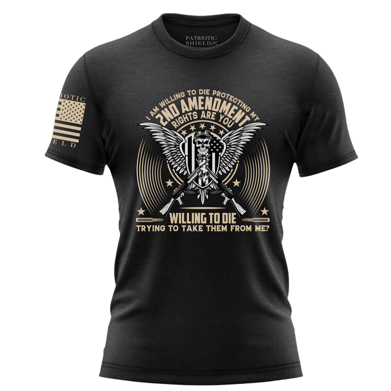 Comfortable Fight for the 2nd T-Shirt for proud American patriots. black