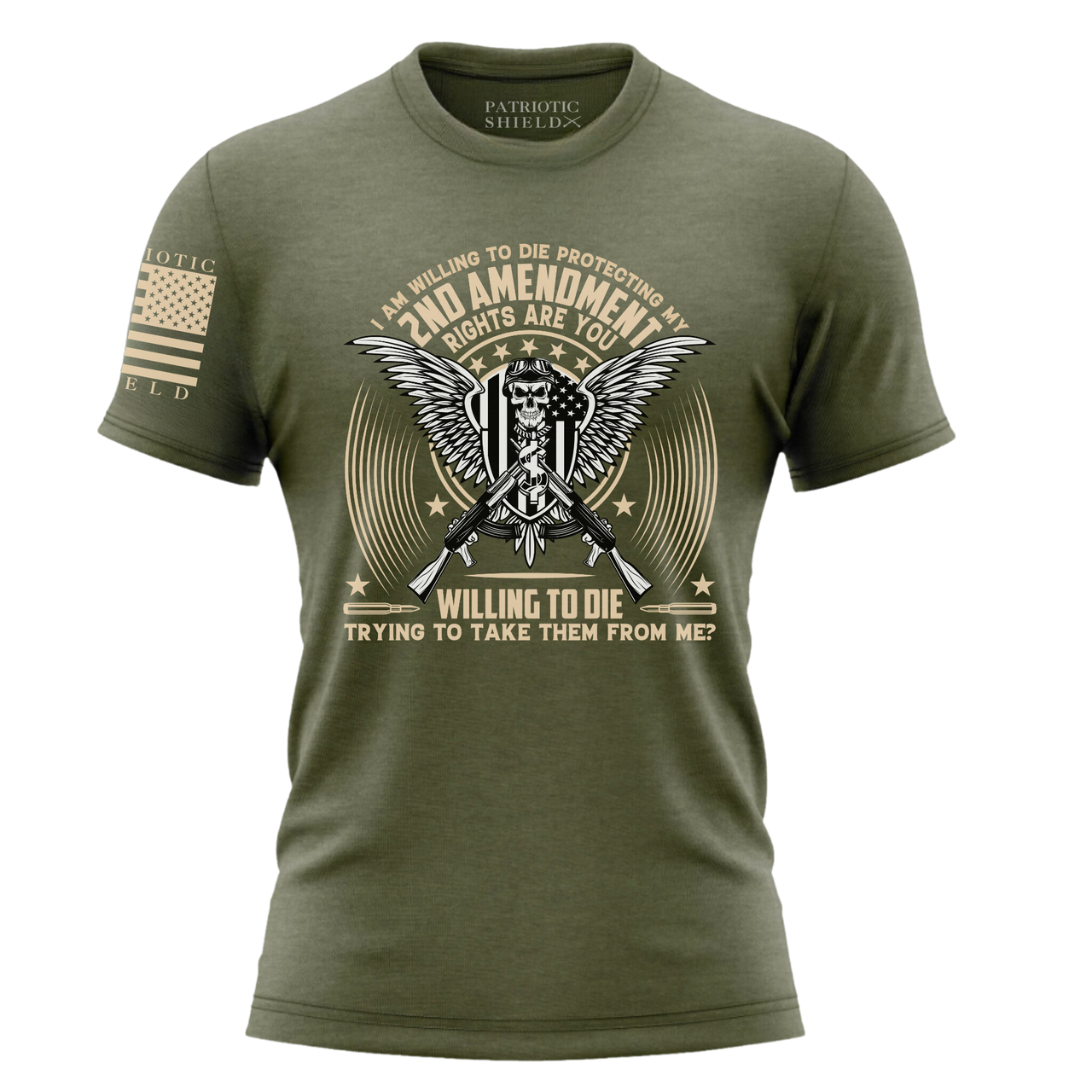 Fight for the 2nd T-Shirt showcasing unwavering liberty support. military green