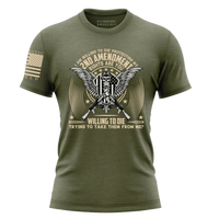 Thumbnail for Fight for the 2nd T-Shirt showcasing unwavering liberty support. military green