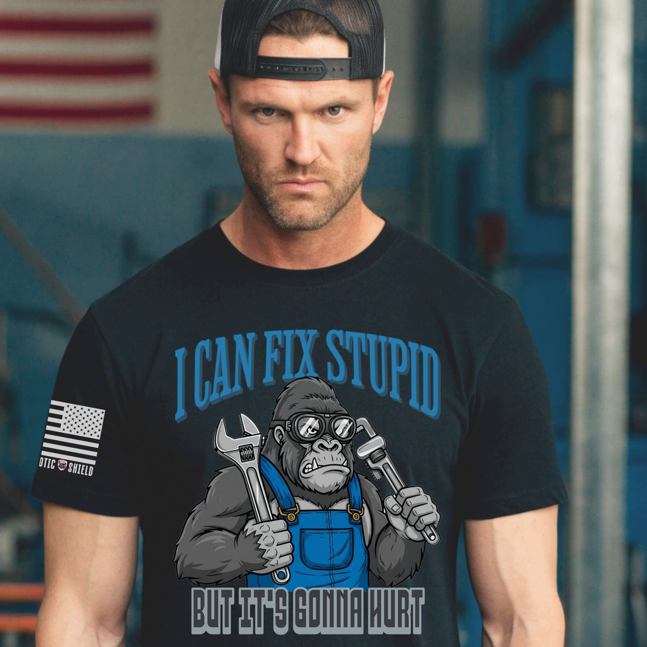 Fixing Stupidity shirt with humorous statement for patriots who are done with the nonsense