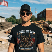 Pro-American bald eagle soldier shirt with Loyal to Few Ruled by None slogan