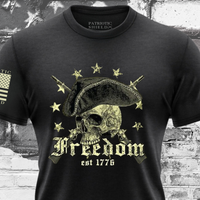 Thumbnail for Freedom EST 1776 T-Shirt - Patriotic American Apparel celebrating American independence.