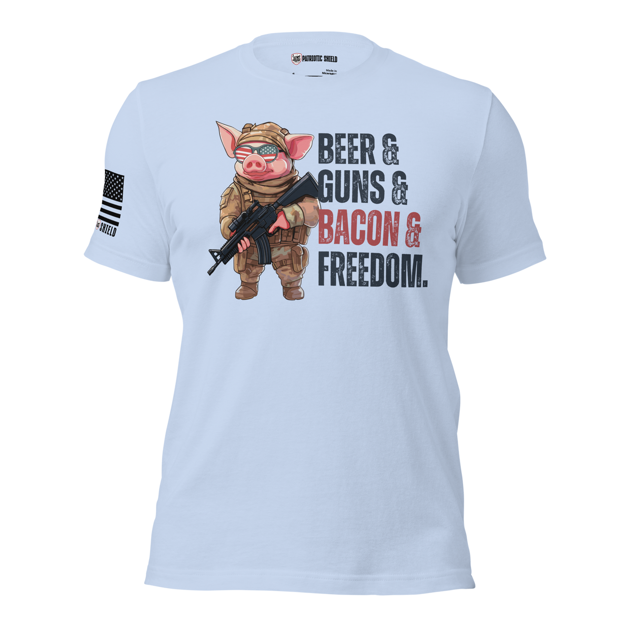 Freedom Feast T-Shirt - Apparel for holidays honoring our American freedoms. baby blue