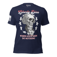 Freedom Never Rests t-shirt constitutional patriot clothing. navy