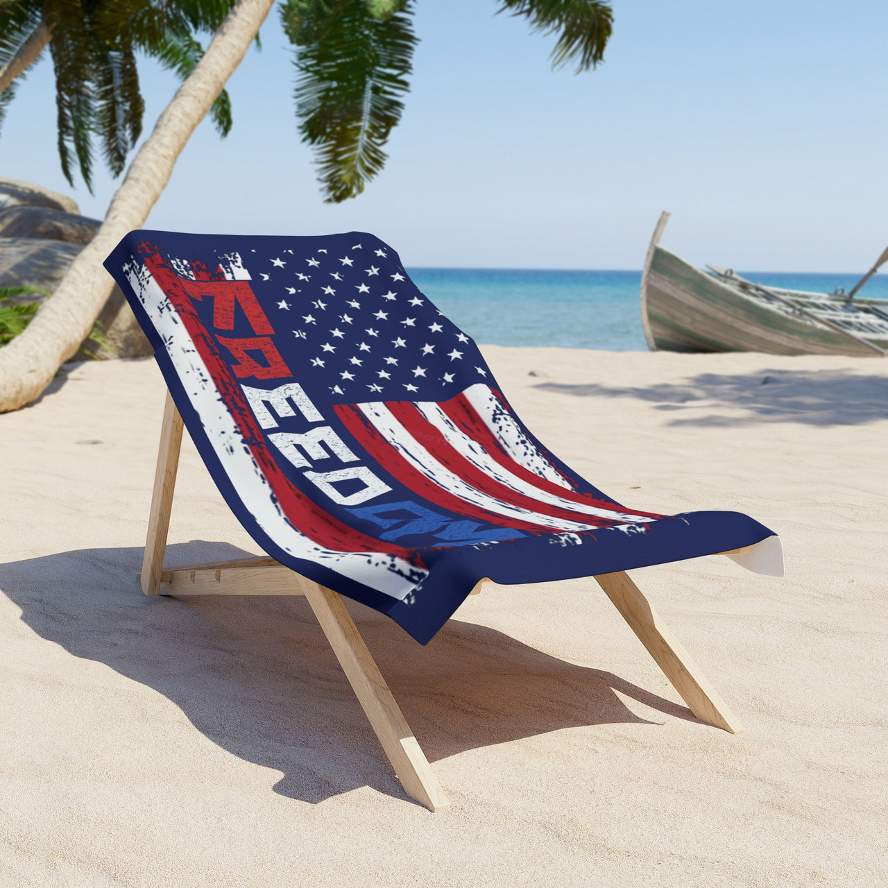 red white and blue American flag freedom beach towel for summer