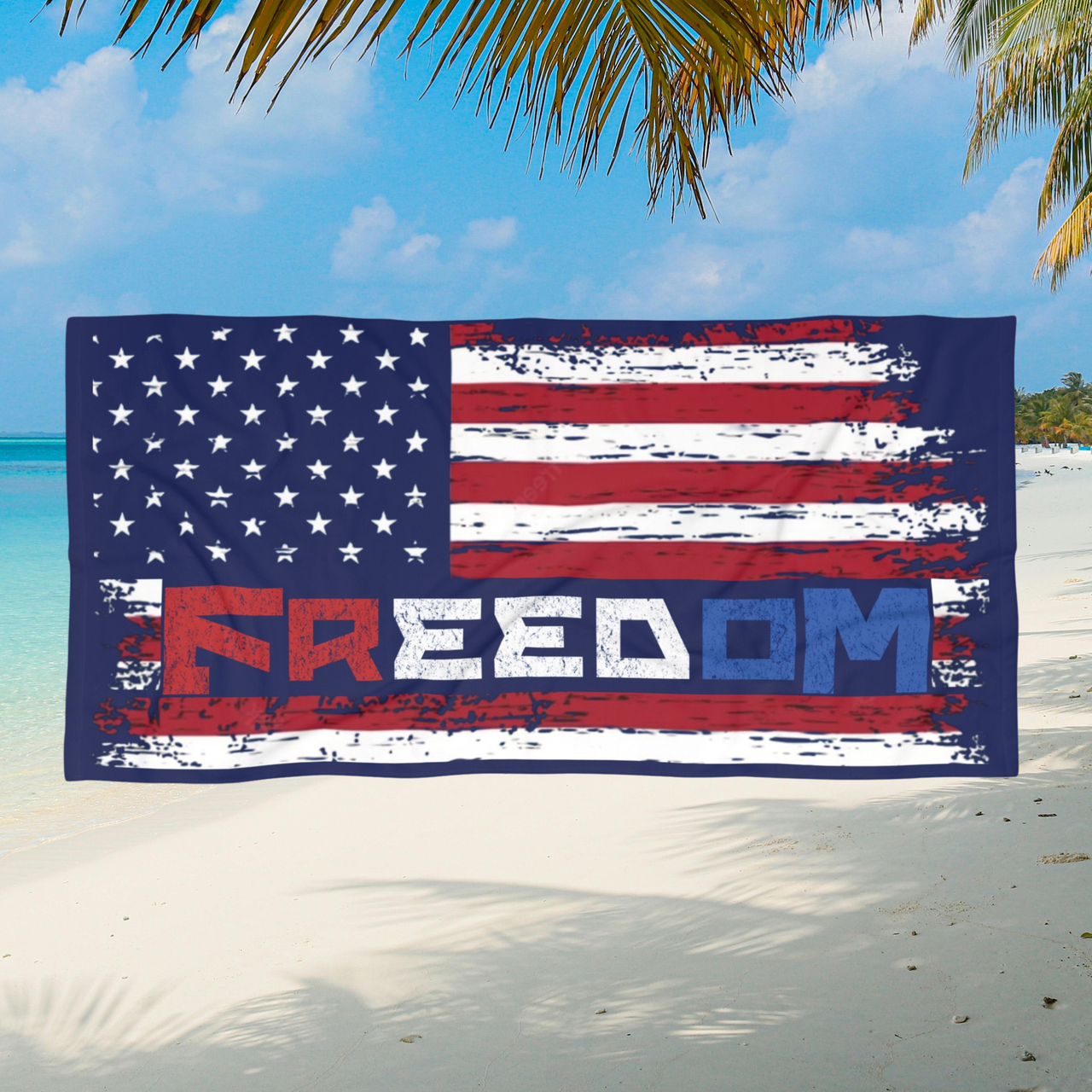 patriotic freedom beach towel for pool and lake days