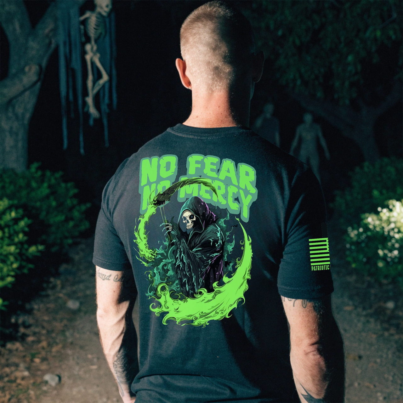 Patriotic Halloween t-shirt Freedom Reaper No Fear No Mercy