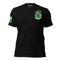 Patriotic Halloween graphic t-shirt with Freedom Reaper design