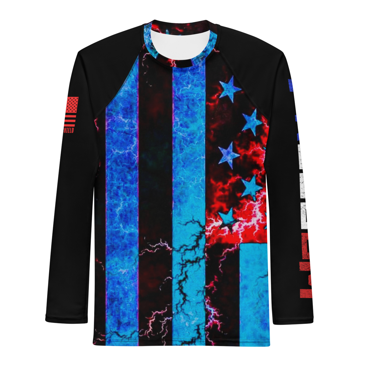 freedom strikes American patriotic rash guard for surfing and swimming