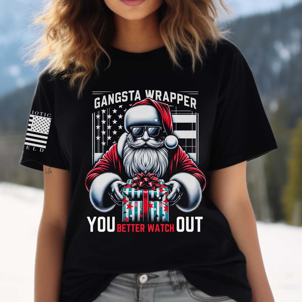 Funny Santa Shirt – Gangsta Claus Bringing Holiday Cheer