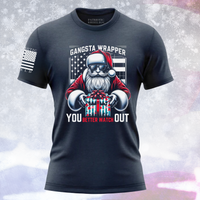 Thumbnail for Gangsta Santa Wrapper T-Shirt – Funny Christmas patriotic Shirt