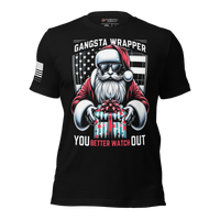 USA Christmas Shirt with Santa – Funny Patriotic Apparel for men and women. black